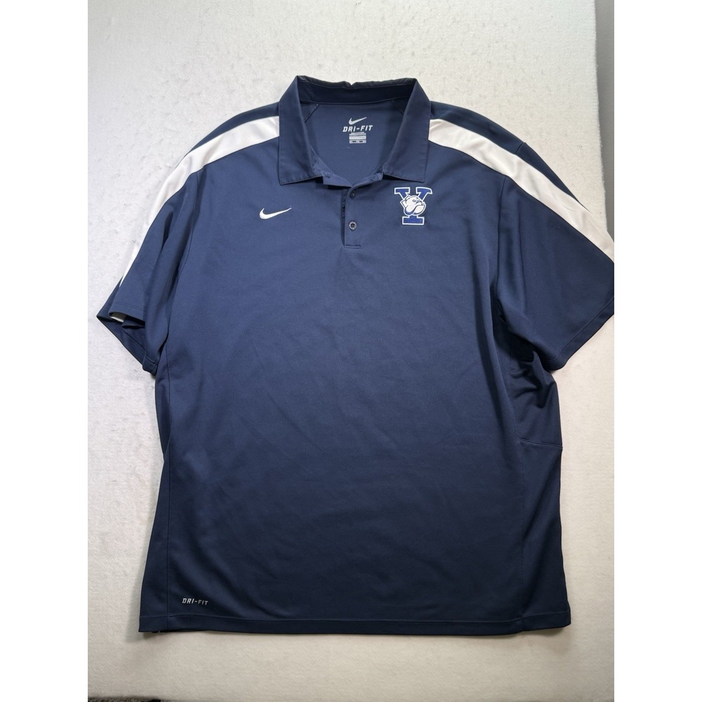 Nike Dri-Fit Yale Bulldogs Football Polo Shirt Mens Size 2XL Blue‎ Team Issued